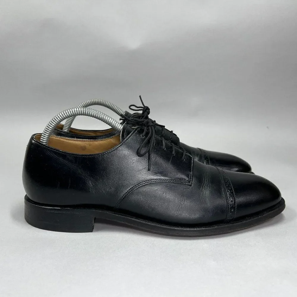 Johnston & Murphy Men's Size 8‎ Black Leather Cap Toe Dress Shoes